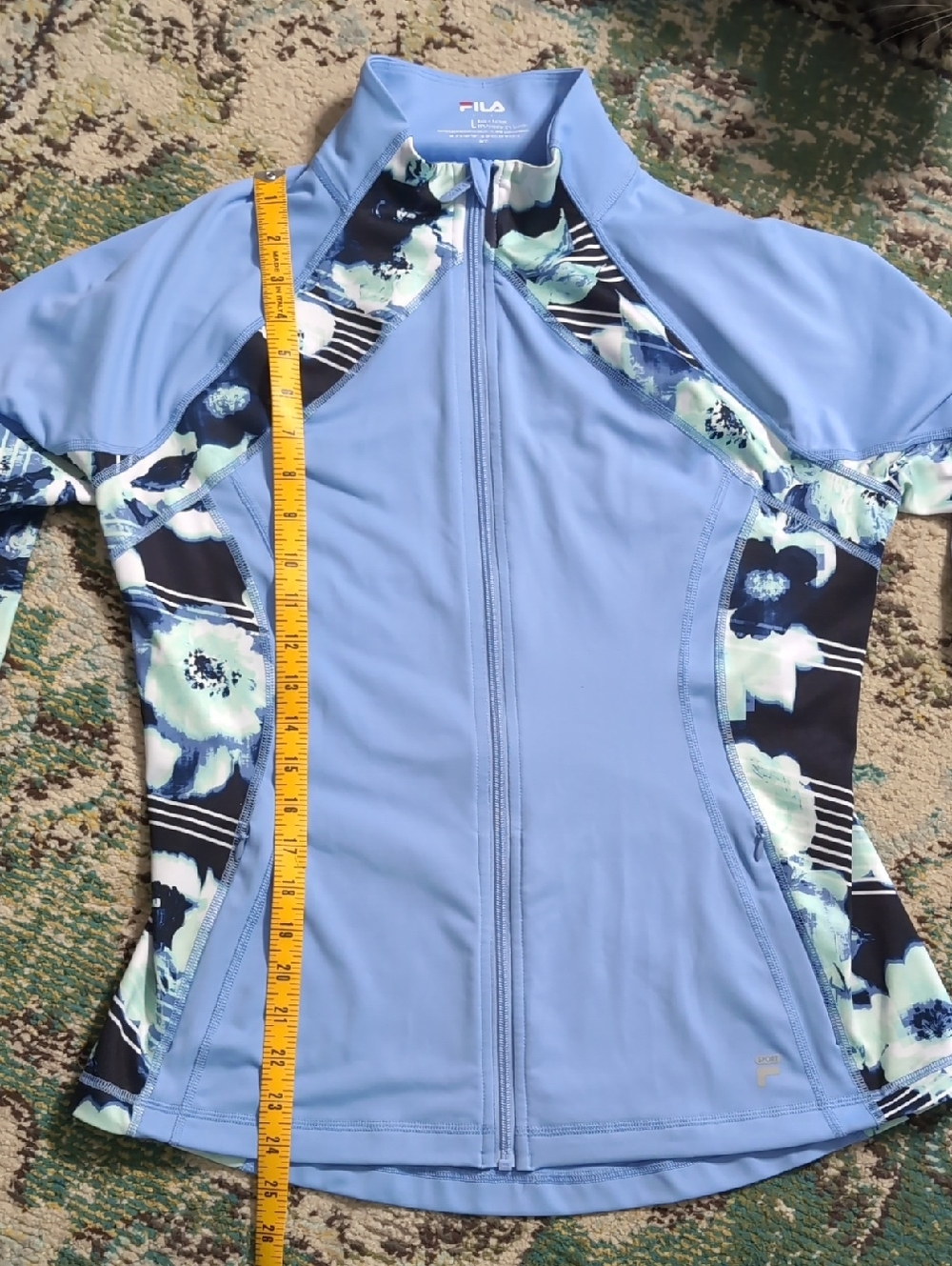 Fila Light Blue Full-Zip Jacket with Floral Accent - Picture 12 of 12